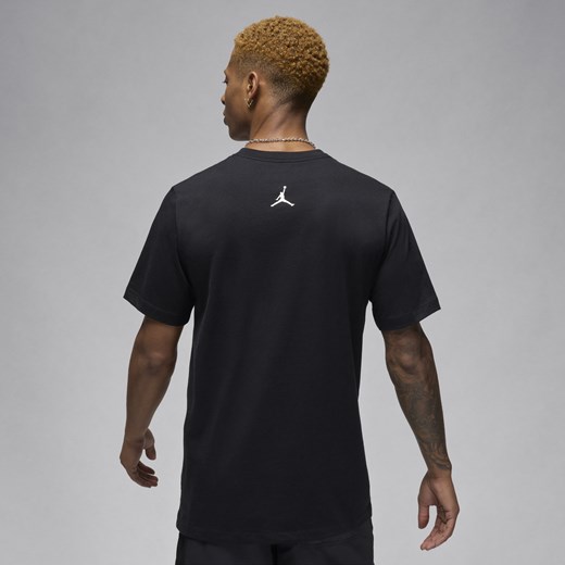 T-shirt męski czarny Jordan z krótkimi rękawami 