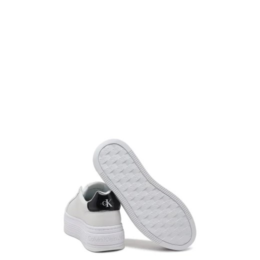 Buty sportowe damskie Calvin Klein sneakersy ze skóry na platformie sznurowane 