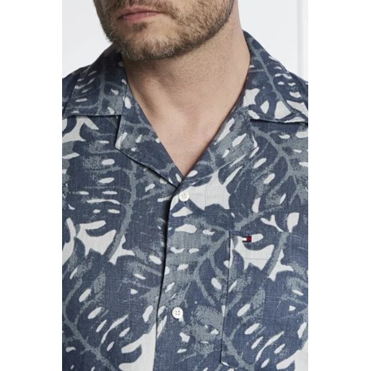 Tommy Hilfiger Lniana koszula W-DIFFUSED FOLIAGE | Regular Fit Tommy Hilfiger S wyprzedaż Gomez Fashion Store