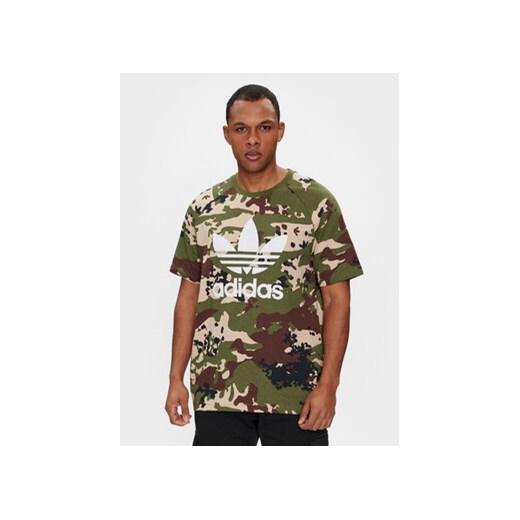 adidas T-Shirt Camo IS0215 Zielony Regular Fit ze sklepu MODIVO w kategorii T-shirty męskie - zdjęcie 171253271