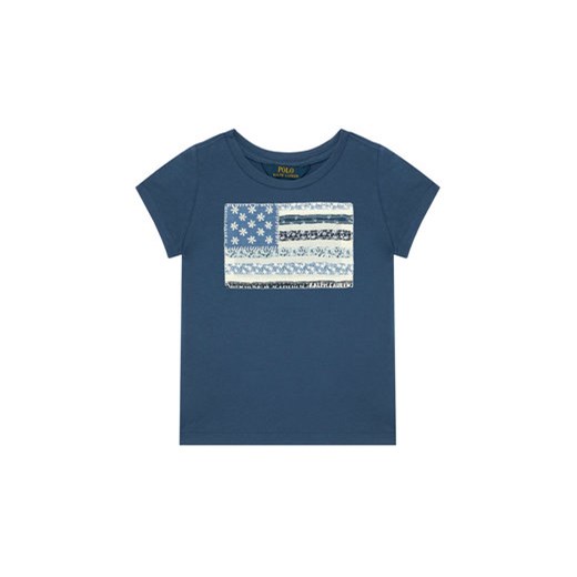 Polo Ralph Lauren T-Shirt Ss Flag Tee 311785446002 Granatowy Regular Fit ze sklepu MODIVO w kategorii Bluzki dziewczęce - zdjęcie 171255054
