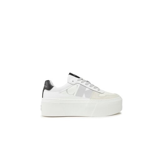 Calvin Klein Jeans Sneakersy Cupsole Flatform Mix Lth Wn YW0YW01227 Biały 40 wyprzedaż MODIVO