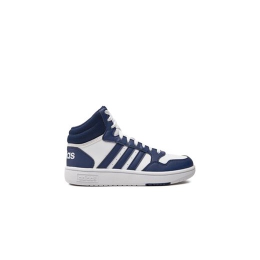 adidas Sneakersy Hoops Mid IG3717 Biały ze sklepu MODIVO w kategorii Buty sportowe dziecięce - zdjęcie 171255222
