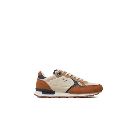 Pepe Jeans Sneakersy Brit Mix M PMS40006 Brązowy ze sklepu MODIVO w kategorii Buty sportowe męskie - zdjęcie 171255403