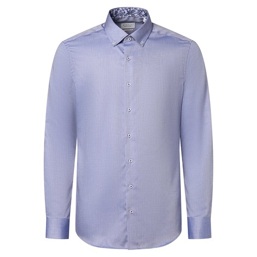 Eterna Slim Fit Koszula męska Mężczyźni Slim Fit Bawełna niebieski jednolity ze sklepu vangraaf w kategorii Koszule męskie - zdjęcie 171256712
