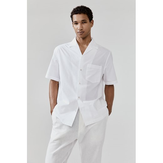 H & M - Koszula z otwartymi klapami Regular Fit - Biały ze sklepu H&M w kategorii Koszule męskie - zdjęcie 171256953
