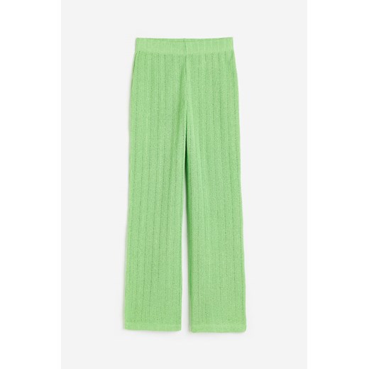 H & M - Spodnie z dzianiny w prążki - Zielony H & M M H&M
