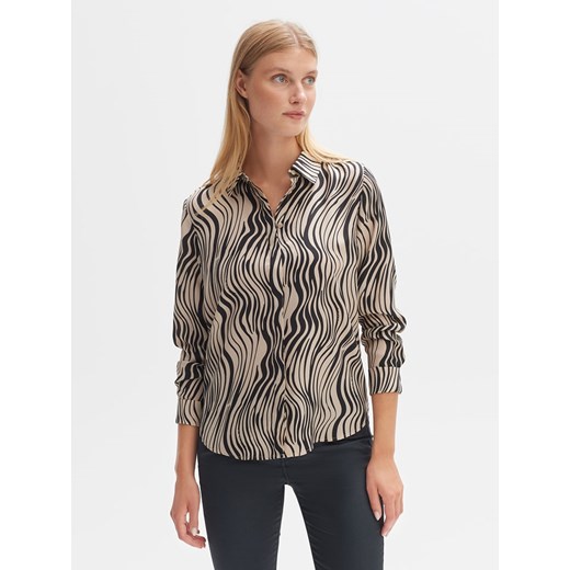 OPUS Bluzka &quot;Falkine&quot; w kolorze beżowo-czarnym Opus 38 promocyjna cena Limango Polska