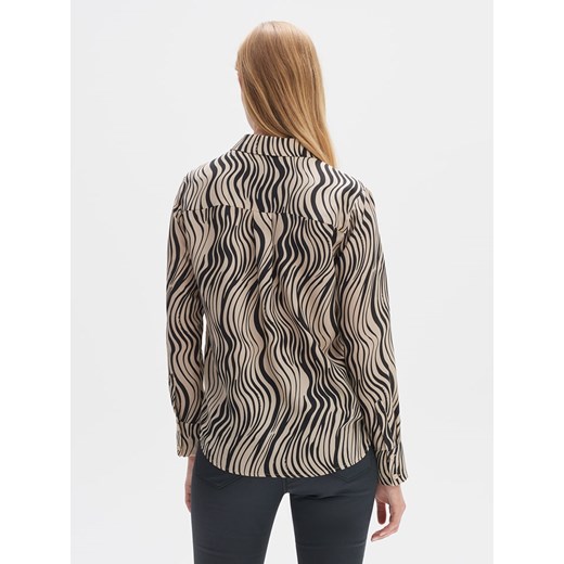 OPUS Bluzka &quot;Falkine&quot; w kolorze beżowo-czarnym Opus 42 wyprzedaż Limango Polska