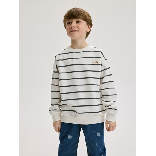 Reserved - Bluza w paski - złamana biel ze sklepu Reserved w kategorii Bluzy chłopięce - zdjęcie 171257533