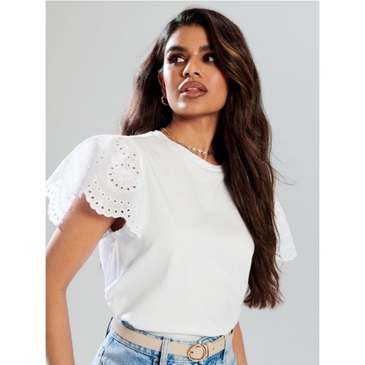 Sinsay - Koszulka bawełniana - biały ze sklepu Sinsay w kategorii Bluzki damskie - zdjęcie 171258242