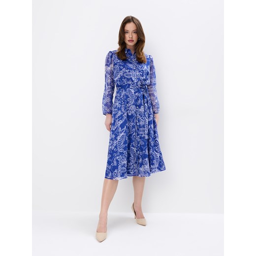 Mohito - Koszulowa niebieska sukienka midi - niebieski ze sklepu Mohito w kategorii Sukienki - zdjęcie 171259312