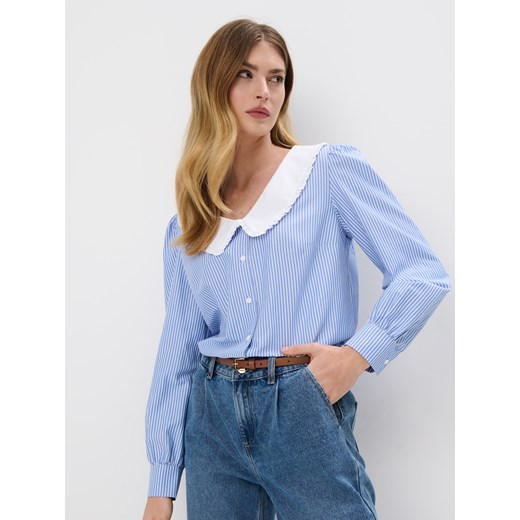 Mohito - Bluzka w paski - błękitny ze sklepu Mohito w kategorii Koszule damskie - zdjęcie 171259413