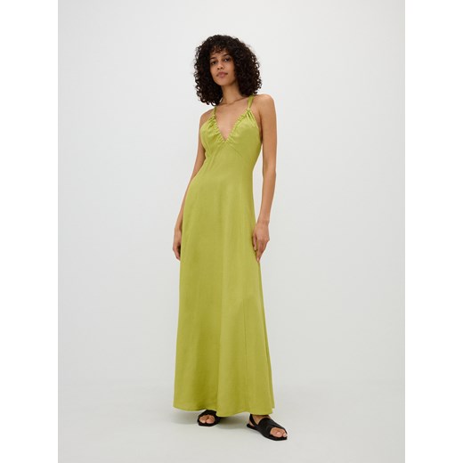 Reserved - Sukienka maxi z wiskozy - zielony ze sklepu Reserved w kategorii Sukienki - zdjęcie 171259934