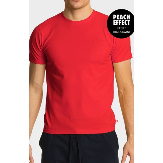 T-shirt męski z krótkim rękawem czerwony NMT-034, Kolor czerwony, Rozmiar L, ATLANTIC ze sklepu Intymna w kategorii T-shirty męskie - zdjęcie 171260562