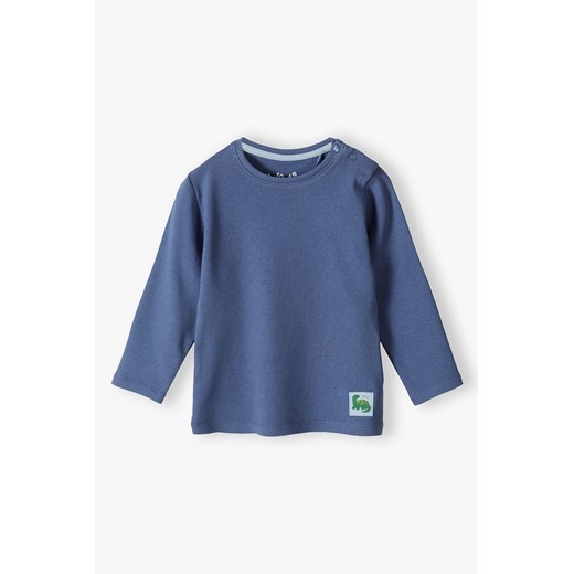 Niebieska prążkowana bluzka niemowlęca z długim rękawem ze sklepu 5.10.15 w kategorii Kaftaniki i bluzki - zdjęcie 171260670