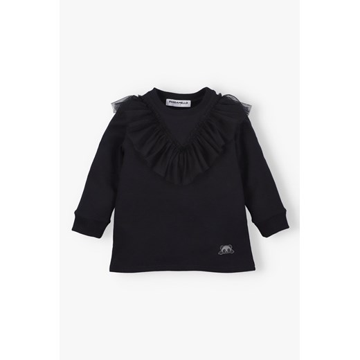 Tunika Bella ozdobną falbanką czarna ze sklepu 5.10.15 w kategorii Bluzki dziewczęce - zdjęcie 171260682