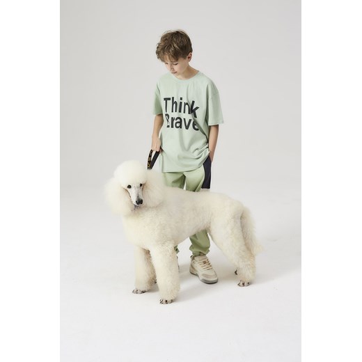 T-shirt dla chłopca - zielony Think Brave - Lincoln&Sharks ze sklepu 5.10.15 w kategorii T-shirty chłopięce - zdjęcie 171260713