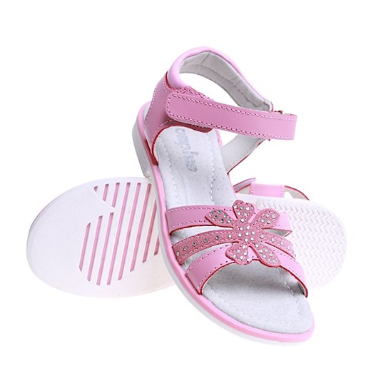 Różowe sandały dziewczęce na rzepy /A1-2 16043  T186/ ze sklepu Pantofelek24.pl w kategorii Sandały dziecięce - zdjęcie 171262180