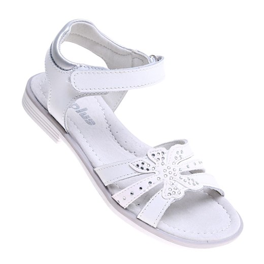 Sandały dziewczęce na rzepy białe /D1-3 16042 T186/ Pantofelek24 32 Pantofelek24.pl