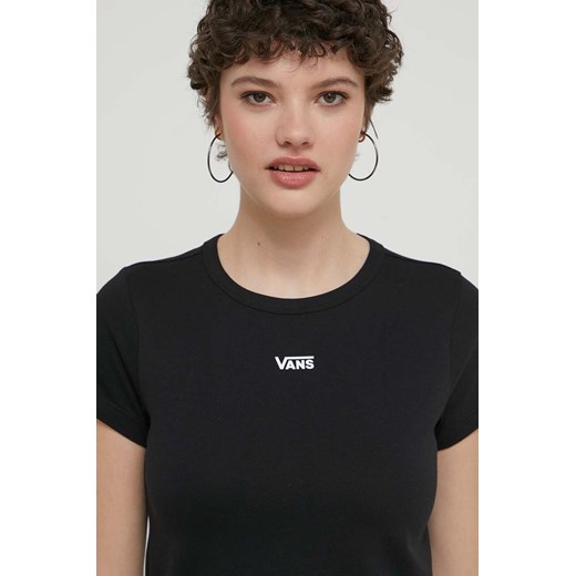 Vans t-shirt bawełniany damski kolor czarny ze sklepu ANSWEAR.com w kategorii Bluzki damskie - zdjęcie 171262990