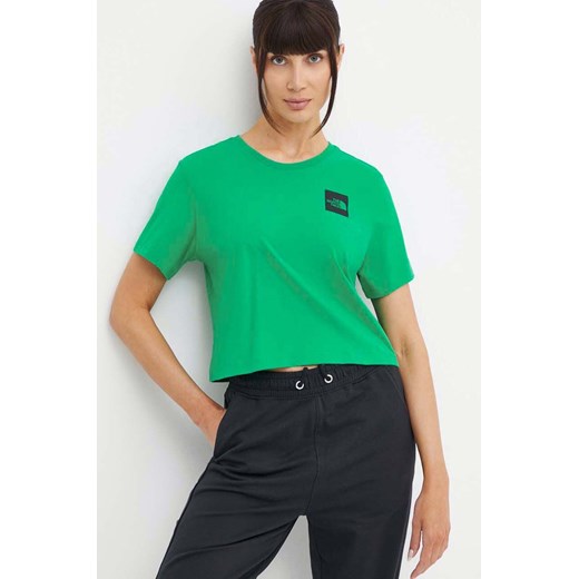 The North Face t-shirt bawełniany damski kolor zielony NF0A87NBPO81 ze sklepu ANSWEAR.com w kategorii Bluzki damskie - zdjęcie 171263010