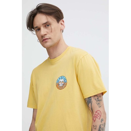 Billabong t-shirt bawełniany męski kolor żółty z nadrukiem ABYZT02233 ze sklepu ANSWEAR.com w kategorii T-shirty męskie - zdjęcie 171263041
