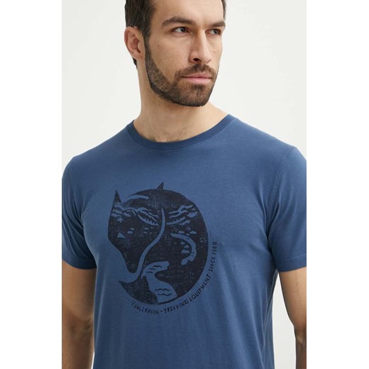 Fjallraven t-shirt bawełniany Arctic Fox T-shirt męski kolor niebieski wzorzysty F87220 ze sklepu ANSWEAR.com w kategorii T-shirty męskie - zdjęcie 171263132