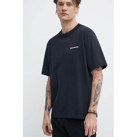 Abercrombie &amp; Fitch t-shirt bawełniany męski kolor czarny z aplikacją ze sklepu ANSWEAR.com w kategorii T-shirty męskie - zdjęcie 171263183