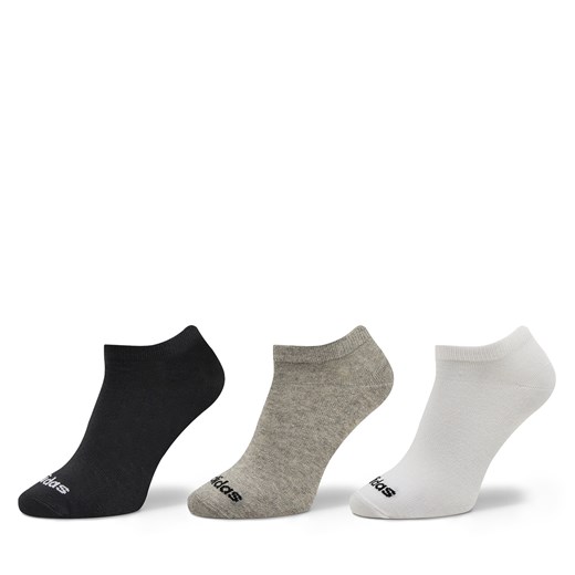 Skarpety stopki unisex adidas Thin Linear Low-Cut Socks 3 Pairs IC1300 Szary ze sklepu eobuwie.pl w kategorii Skarpetki męskie - zdjęcie 171265111