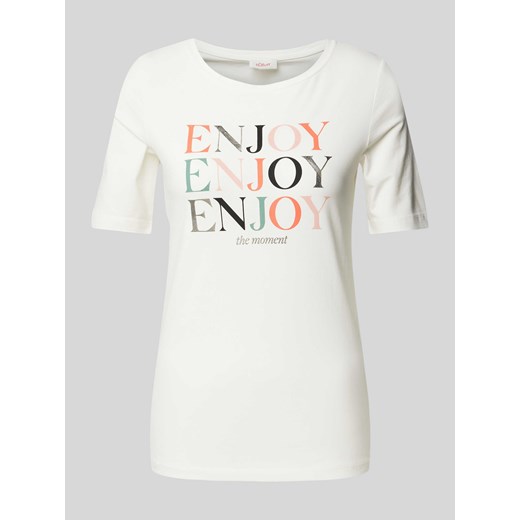 T-shirt z nadrukami z logo model ‘ENJOY’ ze sklepu Peek&Cloppenburg  w kategorii Bluzki damskie - zdjęcie 171268114