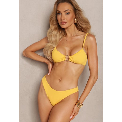 Żółte Bikini Ozdobione Okrągłą Klamrą Przy Biustonoszu Carisia ze sklepu Renee odzież w kategorii Stroje kąpielowe - zdjęcie 171271790