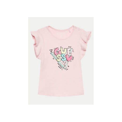 Guess T-Shirt A4GI02 K6YW4 Różowy Regular Fit ze sklepu MODIVO w kategorii Bluzki dziewczęce - zdjęcie 171274054