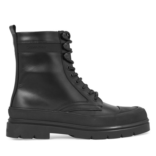 Kozaki Calvin Klein Lace Up Boot High HM0HM01213 Czarny ze sklepu eobuwie.pl w kategorii Buty zimowe męskie - zdjęcie 171276601