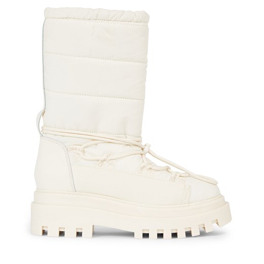 Śniegowce Calvin Klein Jeans Flatform Snow Boot Nylon Wn YW0YW01146 Biały ze sklepu eobuwie.pl w kategorii Workery damskie - zdjęcie 171277401