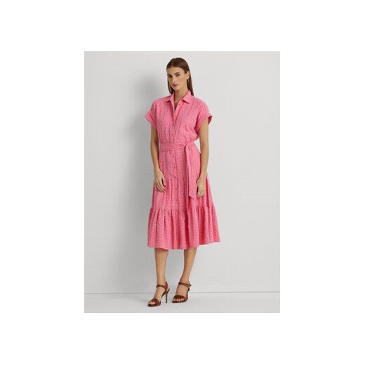 Lauren Ralph Lauren Sukienka koszulowa 200903086001 Różowy Regular Fit ze sklepu MODIVO w kategorii Sukienki - zdjęcie 171277872
