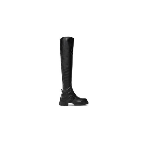 Tommy Hilfiger Muszkieterki Stretch Monochromatic Longboot FW0FW07611 Czarny ze sklepu MODIVO w kategorii Kozaki damskie - zdjęcie 171278891