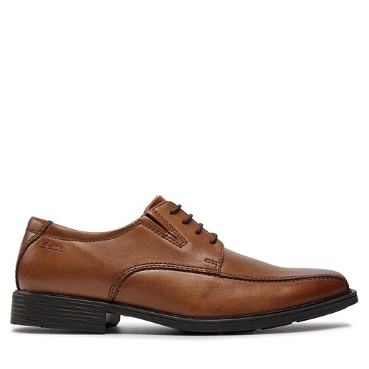 Półbuty Clarks Tilden Walk 261300957 Dark Tan Leather ze sklepu eobuwie.pl w kategorii Buty eleganckie męskie - zdjęcie 171282522