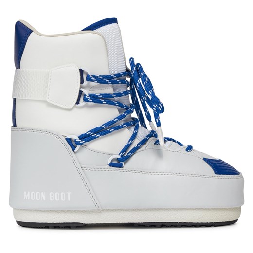 Śniegowce Moon Boot Sneaker Mid 14028200003 White/Lt.Grey/Blue ze sklepu eobuwie.pl w kategorii Śniegowce damskie - zdjęcie 171282712