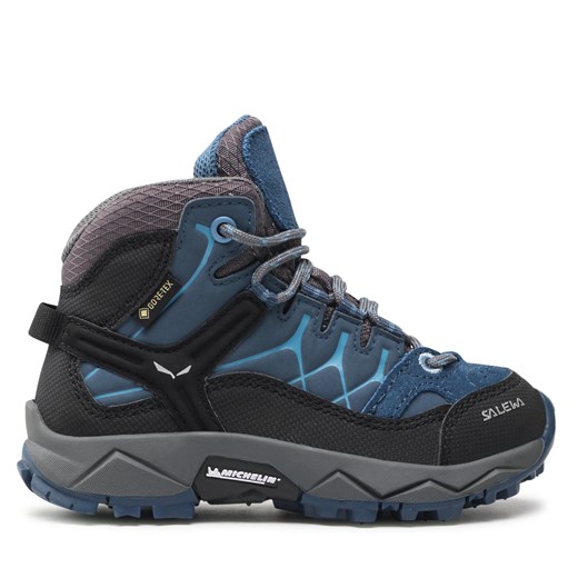 Trekkingi Salewa Jr Alp Trainer Mid Gtx GORE-TEX 64010-0365 Niebieski ze sklepu eobuwie.pl w kategorii Buty trekkingowe dziecięce - zdjęcie 171284080