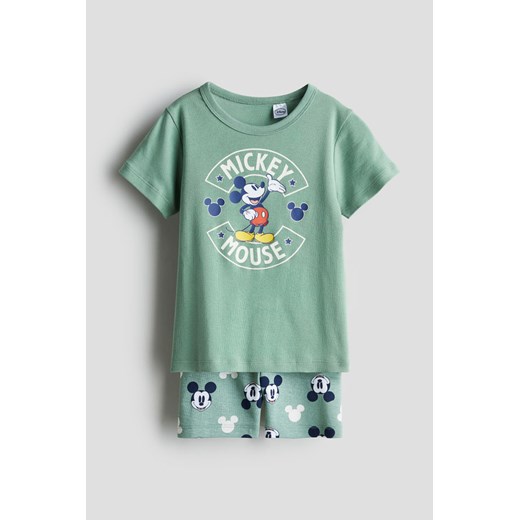 H & M - Bawełniana piżama z nadrukiem - Zielony ze sklepu H&M w kategorii Piżamy dziecięce - zdjęcie 171286173