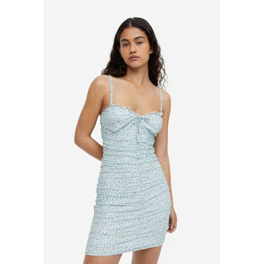 Sukienka H & M w serek dopasowana na ramiączkach mini 