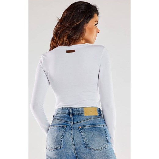 Biała klasyczna bluzka damska basic longsleeve M288, Kolor biały, Rozmiar S, Infinite You ze sklepu Primodo w kategorii Bluzki damskie - zdjęcie 171286980