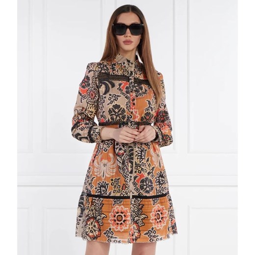 Sukienka Marc Cain z okrągłym dekoltem mini w abstrakcyjnym wzorze 
