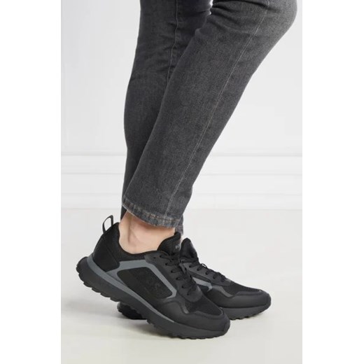 Buty sportowe męskie BOSS HUGO czarne sznurowane z tworzywa sztucznego 