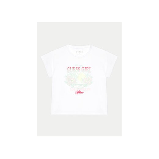 Guess T-Shirt J4GI24 K6YW4 Biały Boxy Fit ze sklepu MODIVO w kategorii Bluzki dziewczęce - zdjęcie 171291030