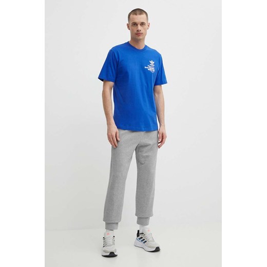 adidas Originals t-shirt bawełniany męski kolor niebieski z nadrukiem IS0182 S ANSWEAR.com