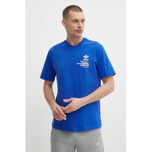 adidas Originals t-shirt bawełniany męski kolor niebieski z nadrukiem IS0182 XXL ANSWEAR.com