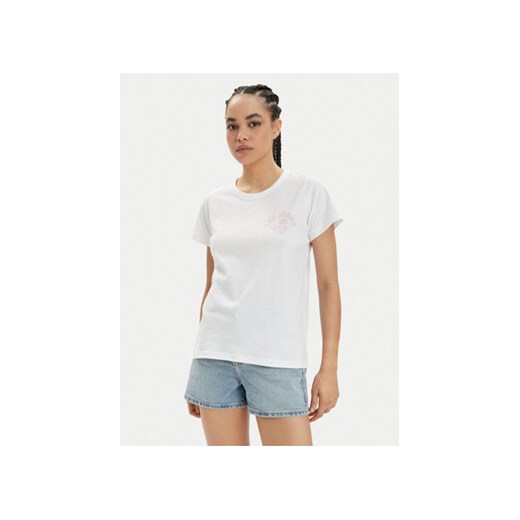 Lee T-Shirt 112350224 Biały Slim Fit ze sklepu MODIVO w kategorii Bluzki damskie - zdjęcie 171297373
