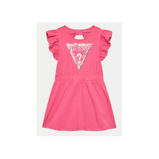 Guess Sukienka codzienna K4GK25 K6YW4 Różowy Comfort Fit ze sklepu MODIVO w kategorii Sukienki dziewczęce - zdjęcie 171297601
